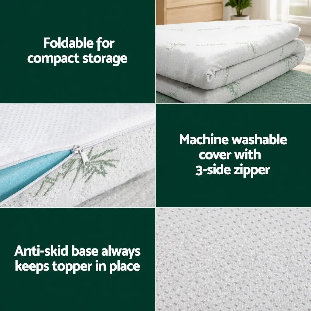 Memory Foam Mattress Topper Ventilated Gel Queen Size 5cm