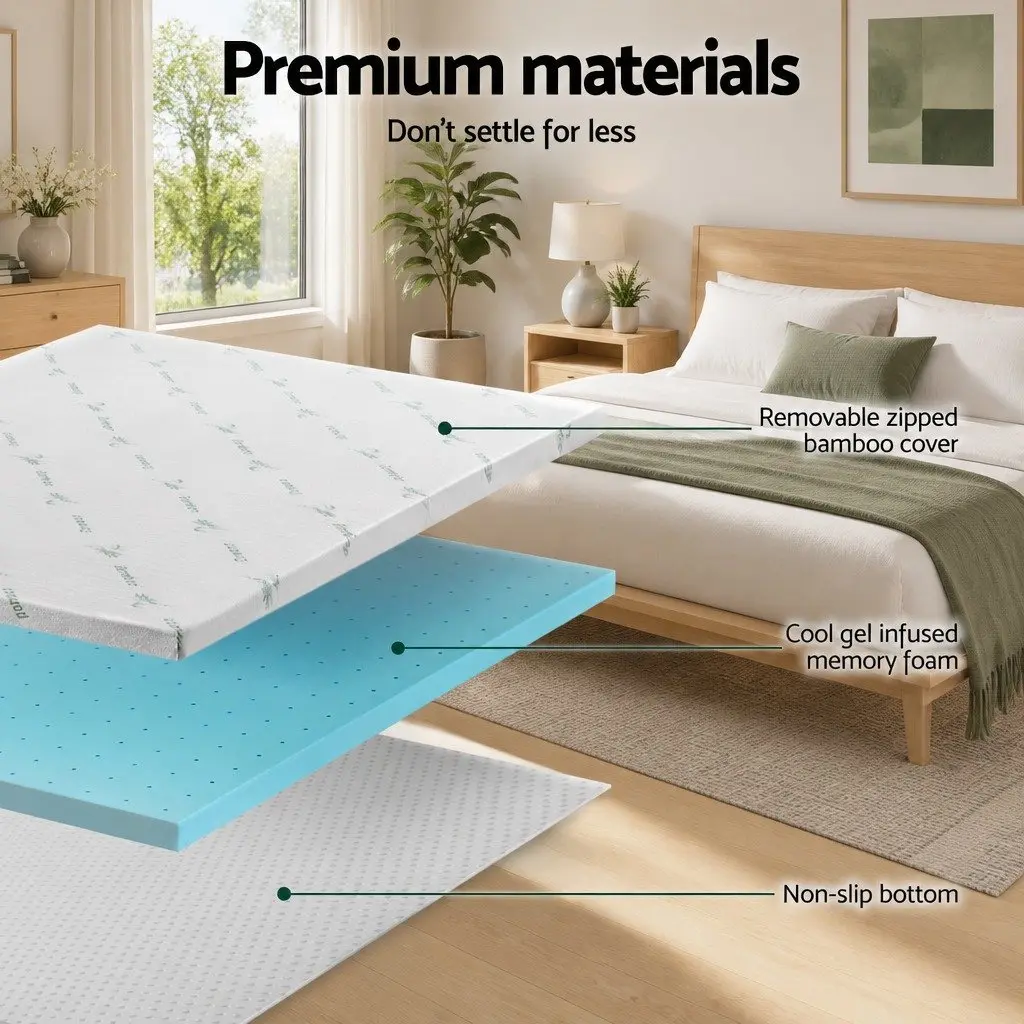 5cm Memory Foam Topper with Bamboo Cover