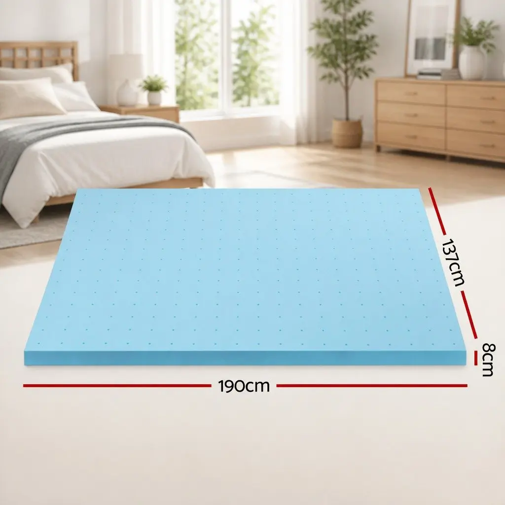 Memory Foam Mattress Topper Ventilated Gel 8cm Double Bed