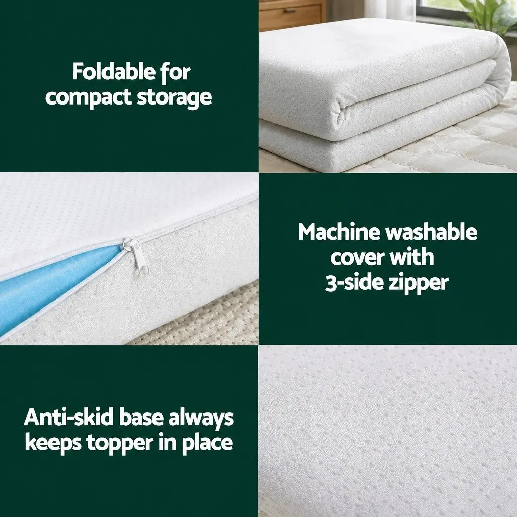 Memory Foam Mattress Topper Ventilated Gel 8cm Double Bed