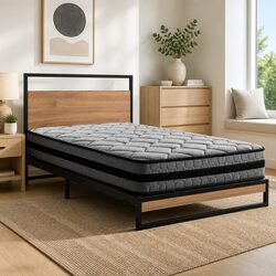 Single Metal Bed Frame with Pocket Spring Mattress for You