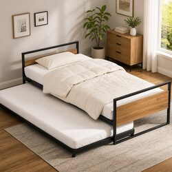 Your Friendly Black Metal Trundle Daybed Frame