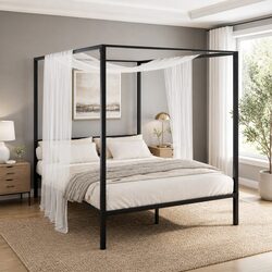 Your New Black Steel Canopy Bed Frame Awaits