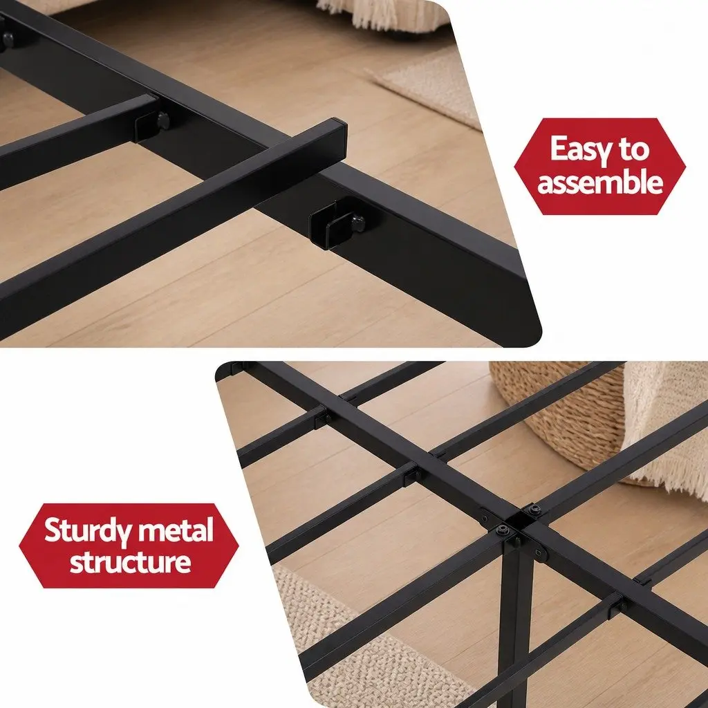 Double Bed Frame with Charging & Storage Options
