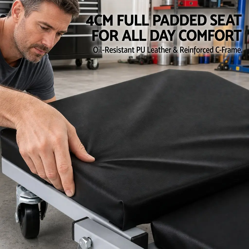 Garage Creeper 2-in-1 Mechanic Stool Rolling Automotive Repair Workshop