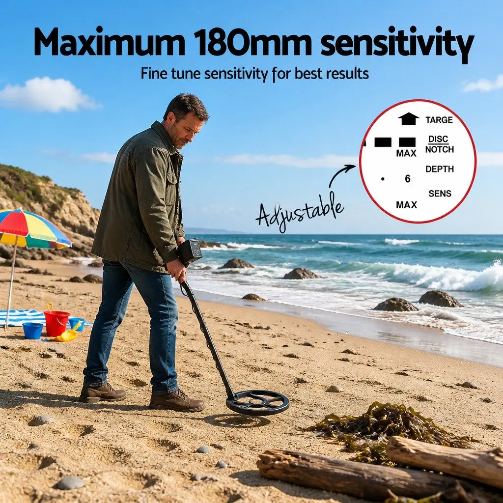 Metal Detector LCD Pinpointer Waterproof 180mm Treasure Hunter Search Coil