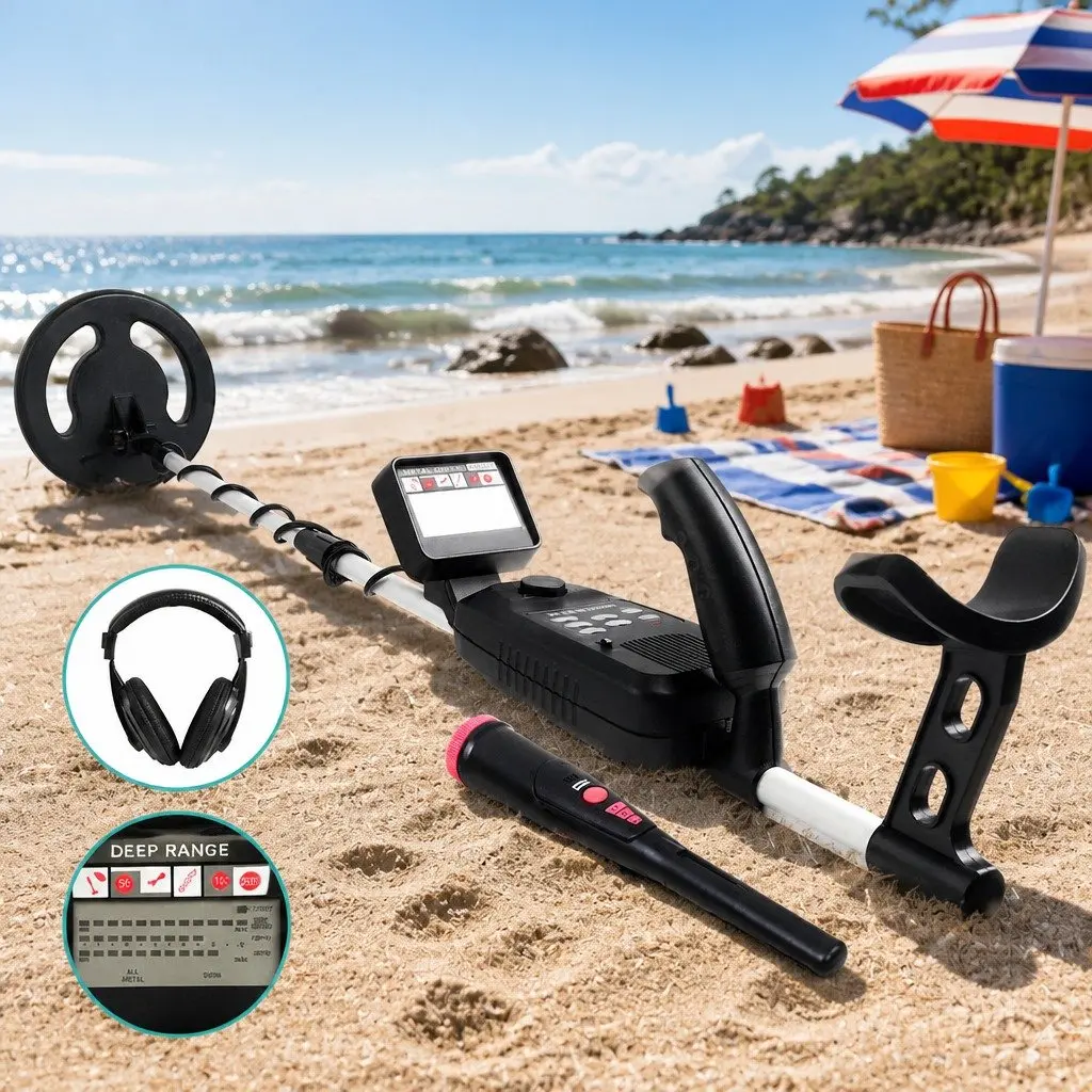 Metal Detector LCD Pinpointer Waterproof 180mm Treasure Hunter Search Coil