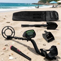 Metal Detector Pinpointer Kit Treasure Hunter Beach Search Waterproof LCD