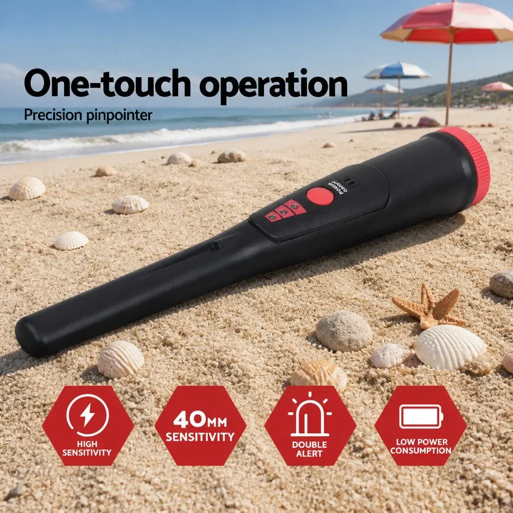 Metal Detector Pinpointer Kit Waterproof LCD Adjustable Shaft 9 Piece
