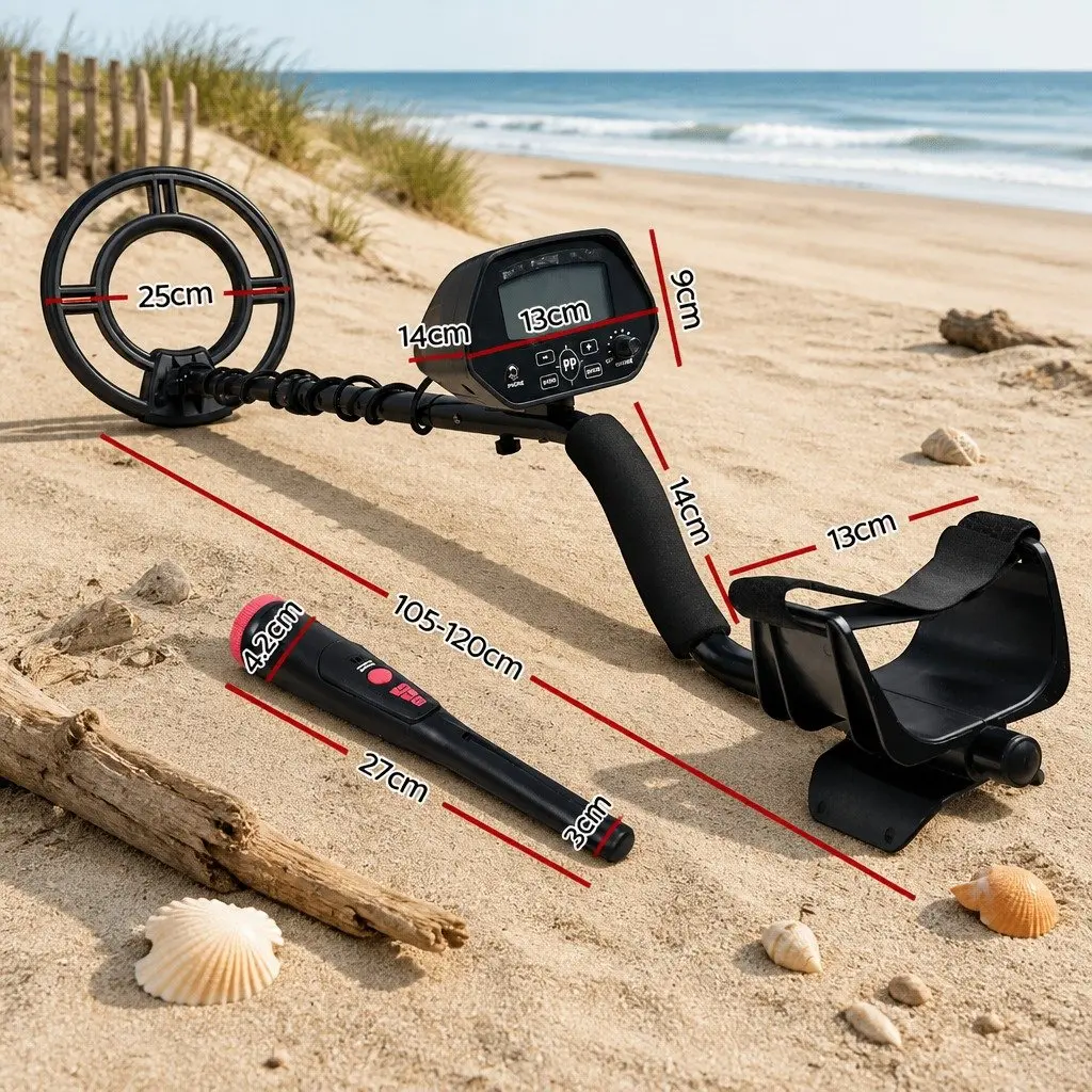 Metal Detector Waterproof LCD Pinpointer 220MM for Treasure Hunt Beach Garden Search