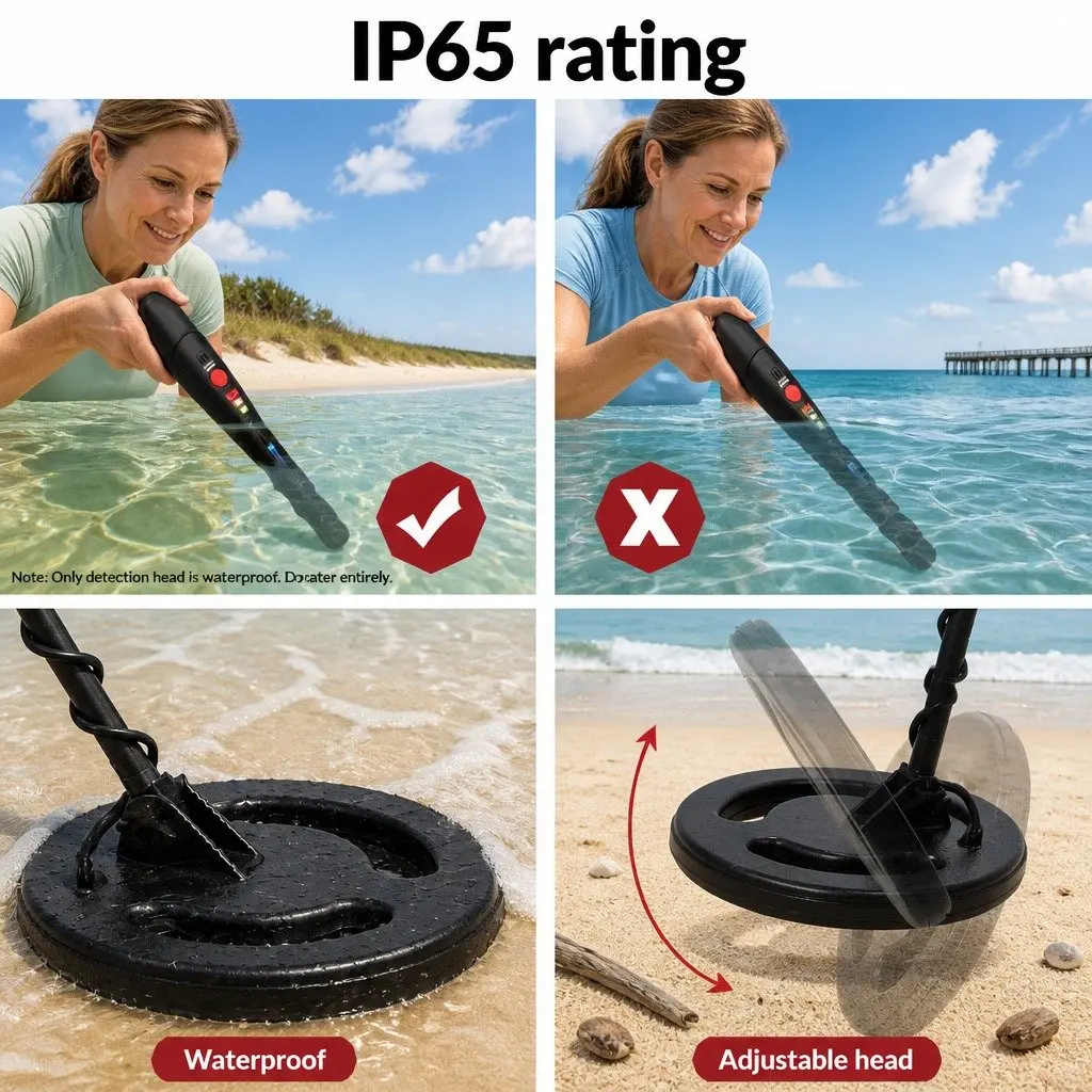 Metal Detector Waterproof LCD Pinpointer 220MM for Treasure Hunt Beach Garden Search