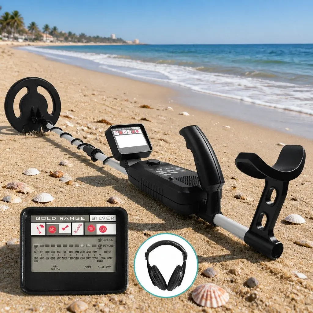 Metal Detector 180MM Waterproof LCD Display Treasure Hunter Search Coil Gold