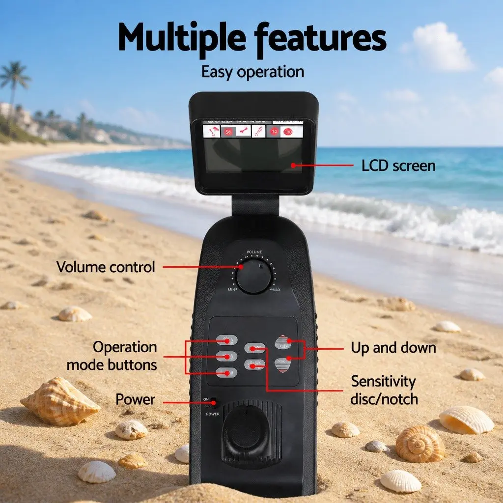 Metal Detector 180MM Waterproof LCD Display Treasure Hunter Search Coil Gold