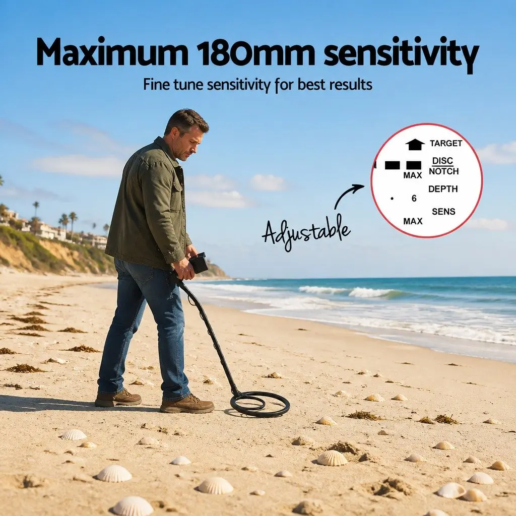 Metal Detector 180MM Waterproof LCD Display Treasure Hunter Search Coil Gold