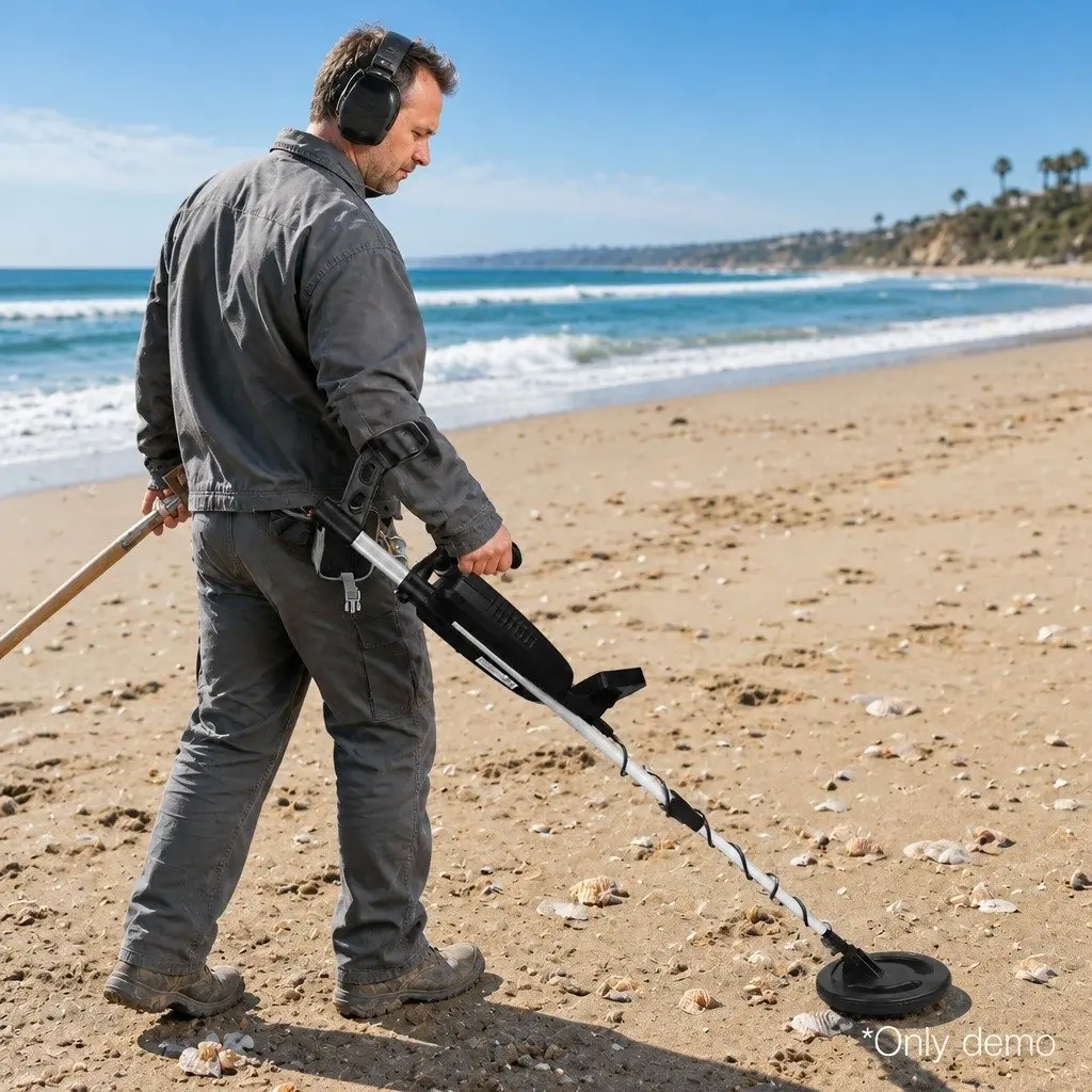 Metal Detector 180MM Waterproof LCD Display Treasure Hunter Search Coil Gold