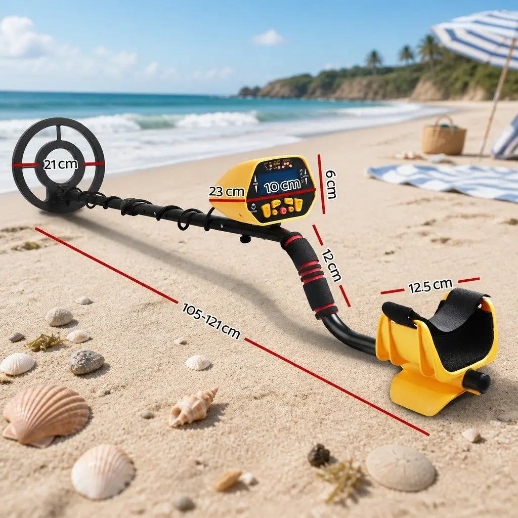 Metal Detector 180MM Waterproof Yellow LCD Screen Treasure Hunter Pinpoint
