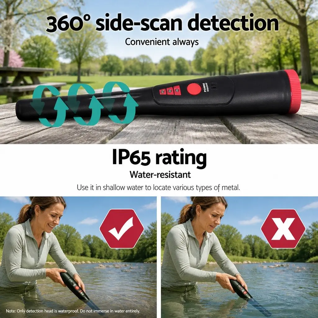 Handheld Pinpointer Metal Detector 40MM Sensitive Waterproof 27cm
