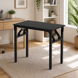 Foldable Computer Desk 80cm Black Home Office Study Workstation Corner Table