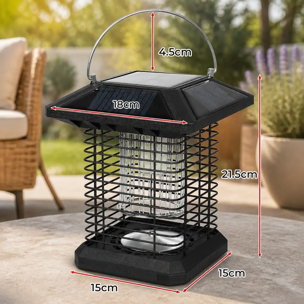 Electric Mosquito Killer Lamp Solar USB Rechargeable 15cm x 15cm x 21.5cm