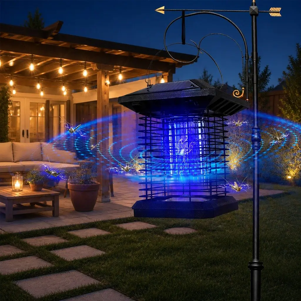 Electric Mosquito Killer Lamp Solar USB Rechargeable 15cm x 15cm x 21.5cm