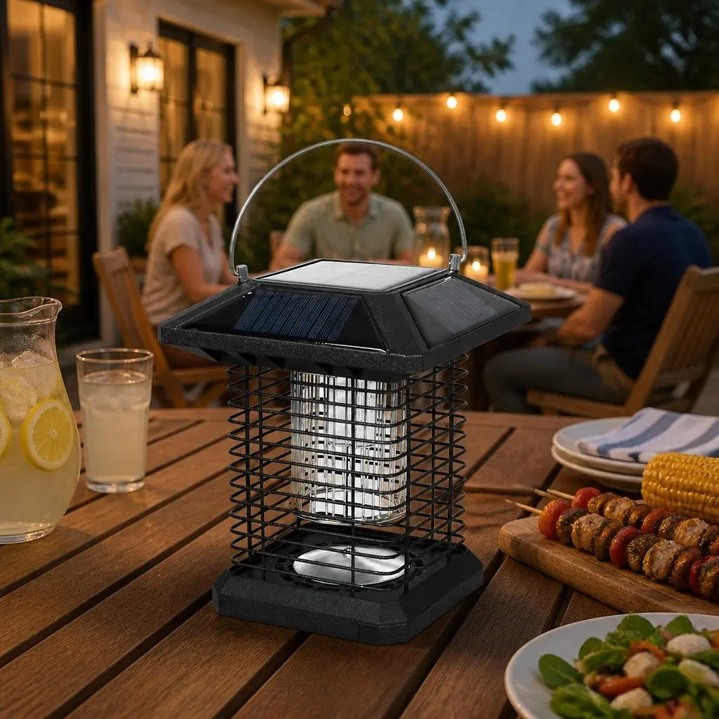 Electric Mosquito Killer Lamp Solar USB Rechargeable 15cm x 15cm x 21.5cm