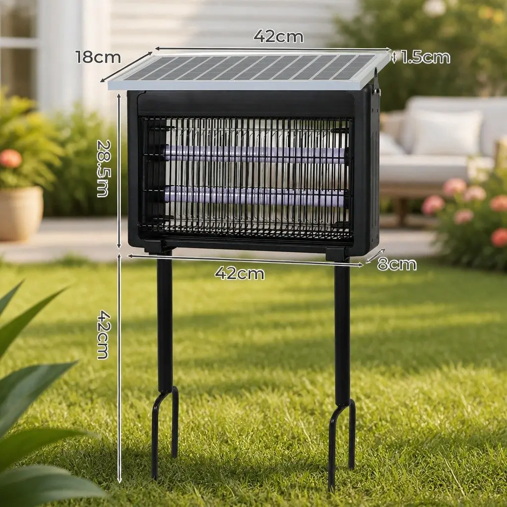 Electric Mosquito Killer Lamp Solar Powered Indoor Outdoor Bug Zapper 42cm