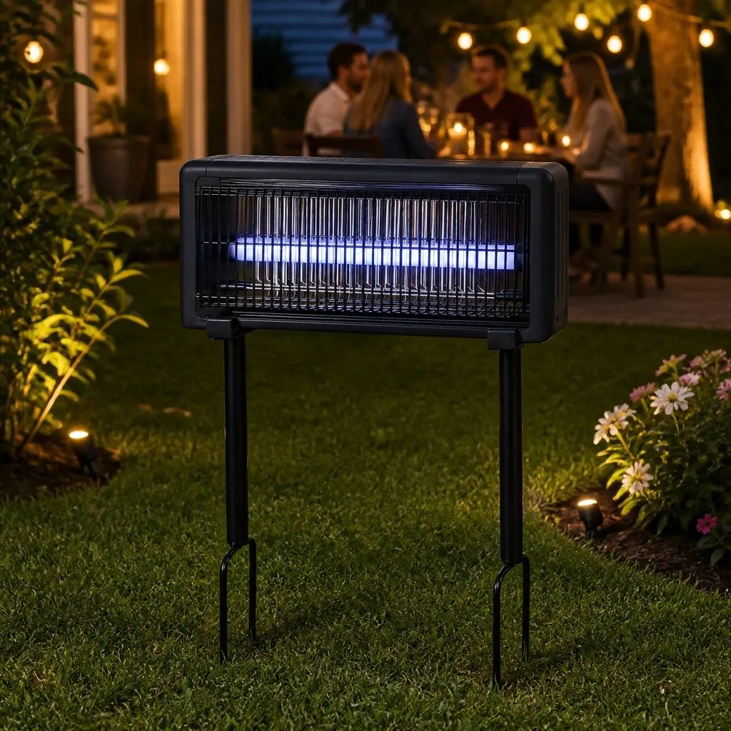 Electric Mosquito Killer Lamp Solar Powered Indoor Outdoor Bug Zapper 42cm