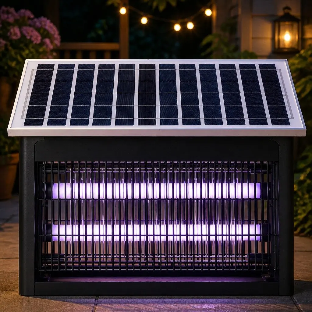 Electric Mosquito Killer Lamp Solar Powered Indoor Outdoor Bug Zapper 42cm
