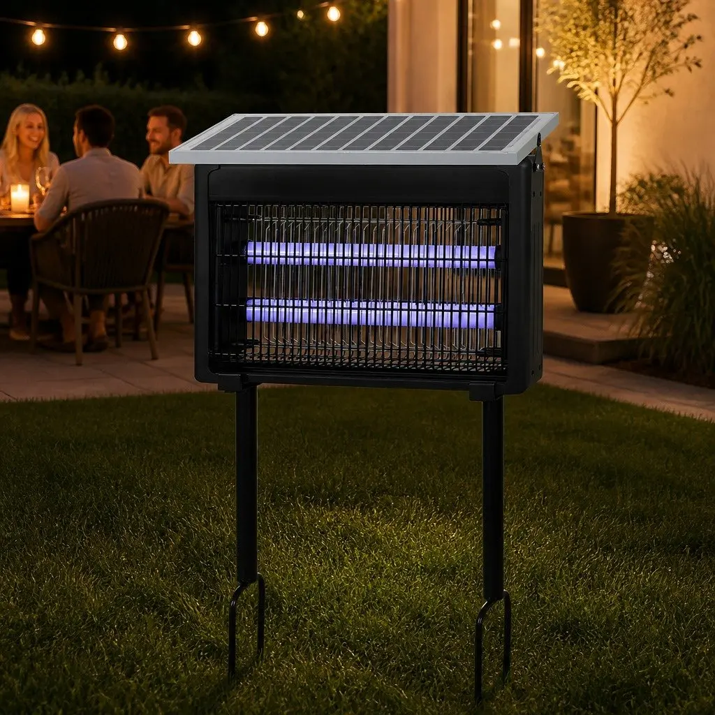Electric Mosquito Killer Lamp Solar Powered Indoor Outdoor Bug Zapper 42cm