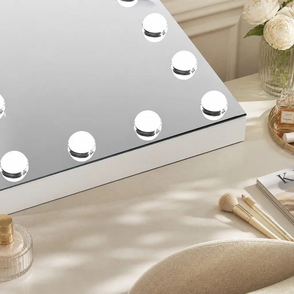 LED Vanity Makeup Mirror 50cm x 42cm Hollywood Dressing Table Detachable 10x