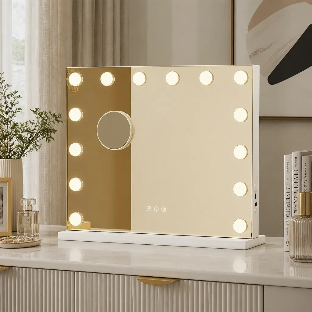 LED Vanity Makeup Mirror 50cm x 42cm Hollywood Dressing Table Detachable 10x