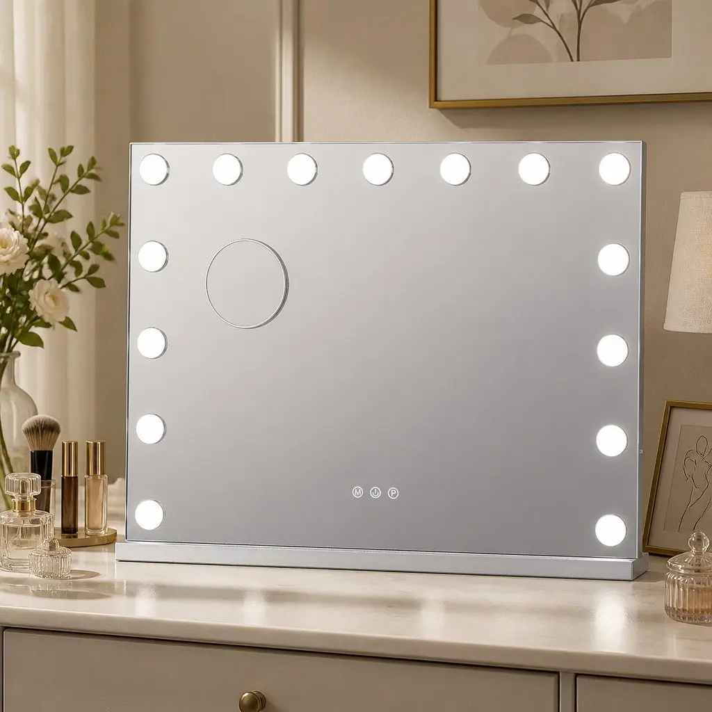 LED Vanity Mirror 45x58cm with 10x Magnifier