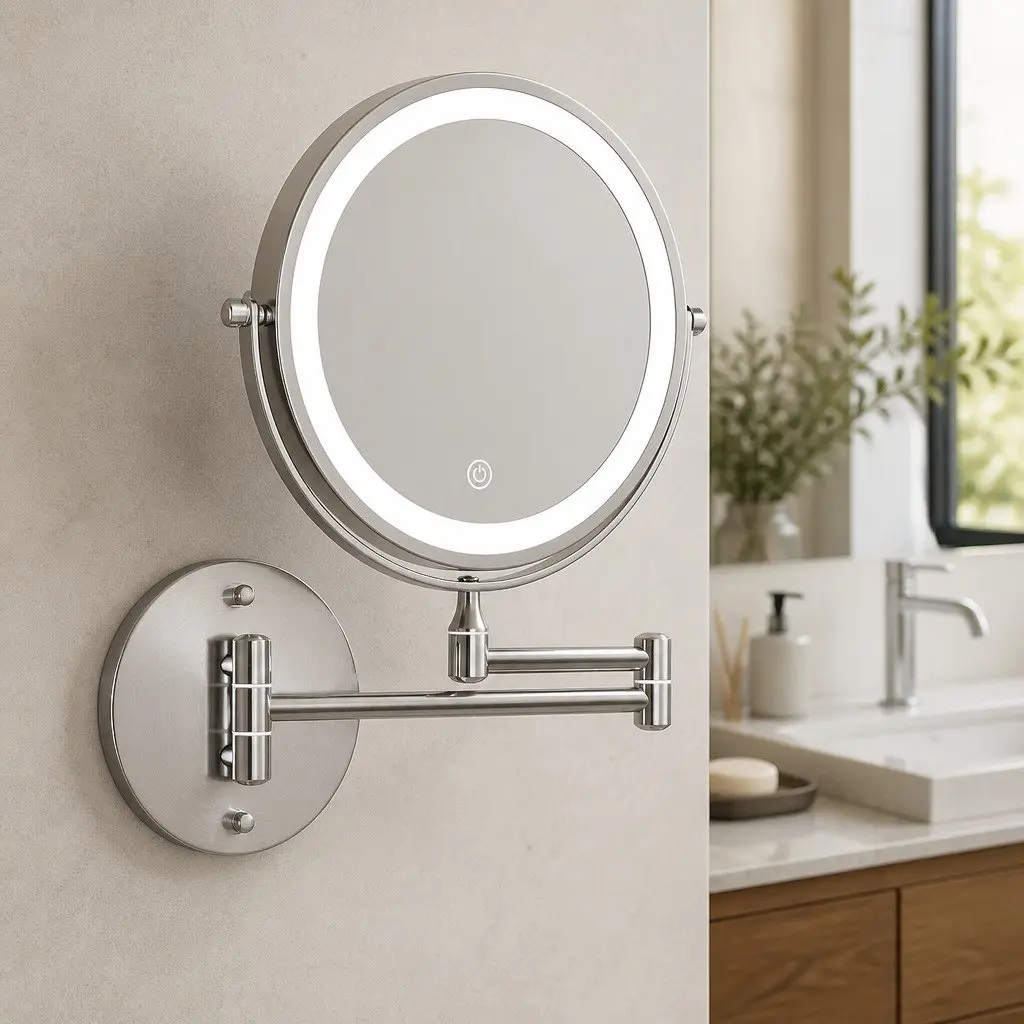 Makeup Mirror Extendable 10X Magnifying LED 33cm x 32cm