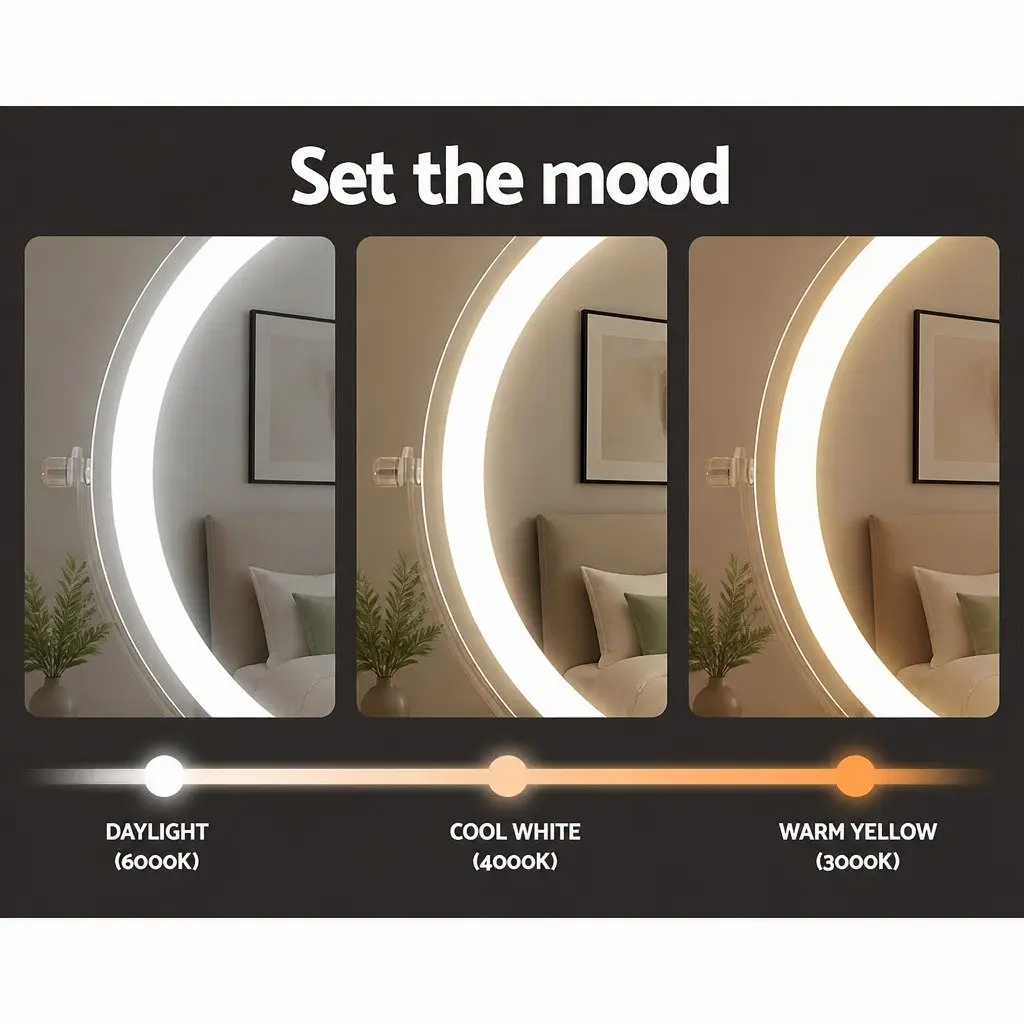 Makeup Mirror Extendable 10X Magnifying LED 33cm x 32cm