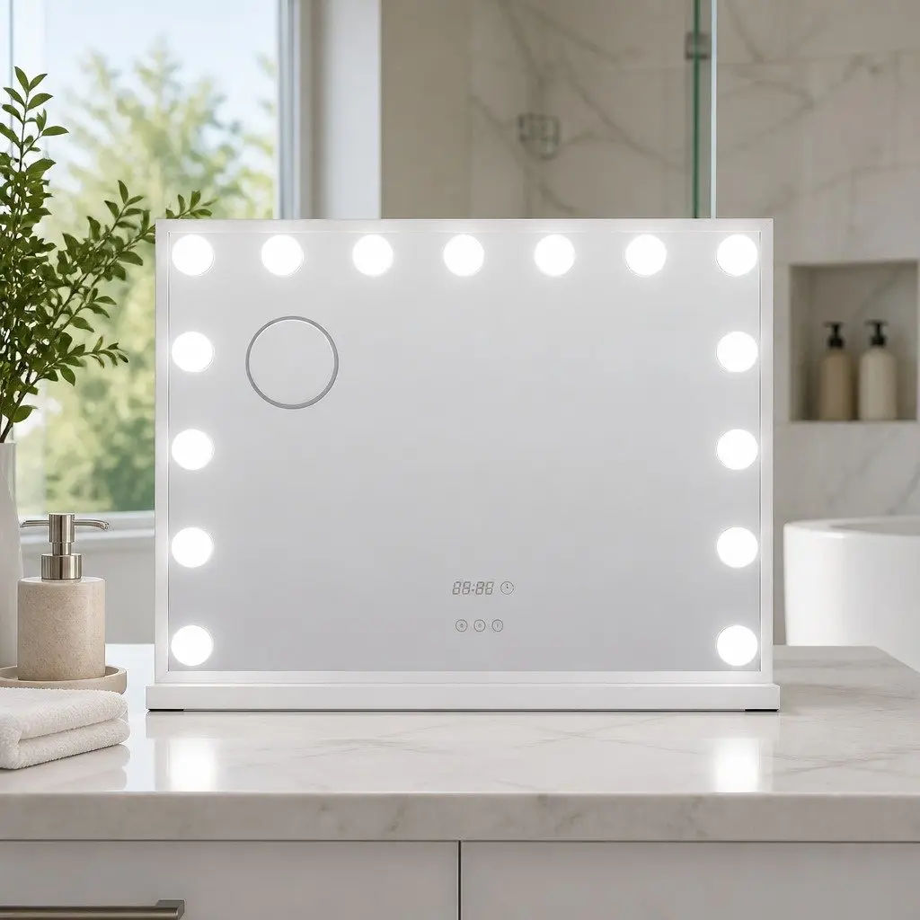 Makeup Mirror Adjustable LED Light 58x45cm Hollywood Vanity Tabletop Yellow