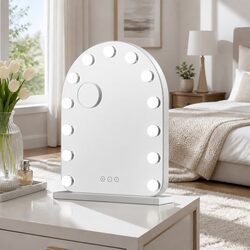 Makeup Mirror 40x50cm LED Dressing Vanity Light 5x Magnification White Arch