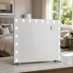 Makeup Mirror Hollywood Vanity 80x65cm LED Light Touch Control 18 Bulbs