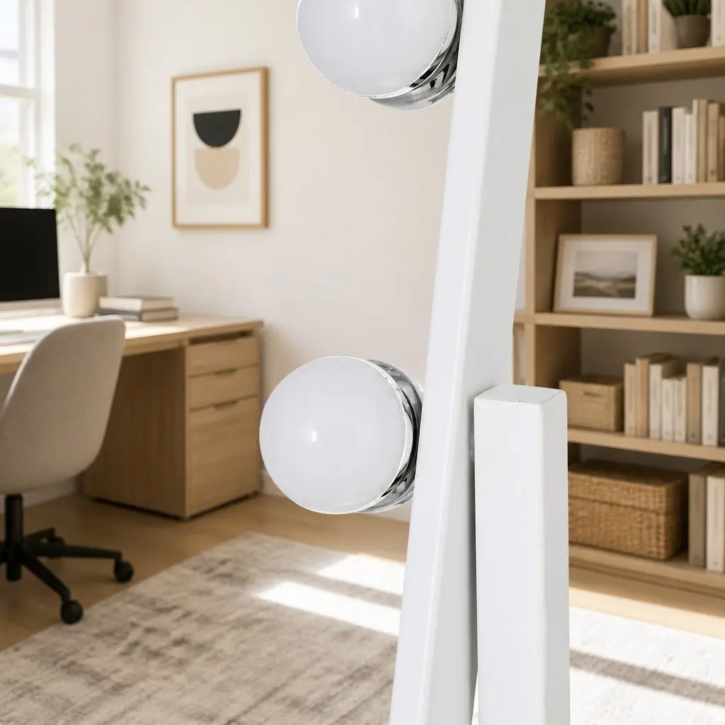 Makeup Mirror LED Light 30x41cm Hollywood Vanity Rotation Tabletop White