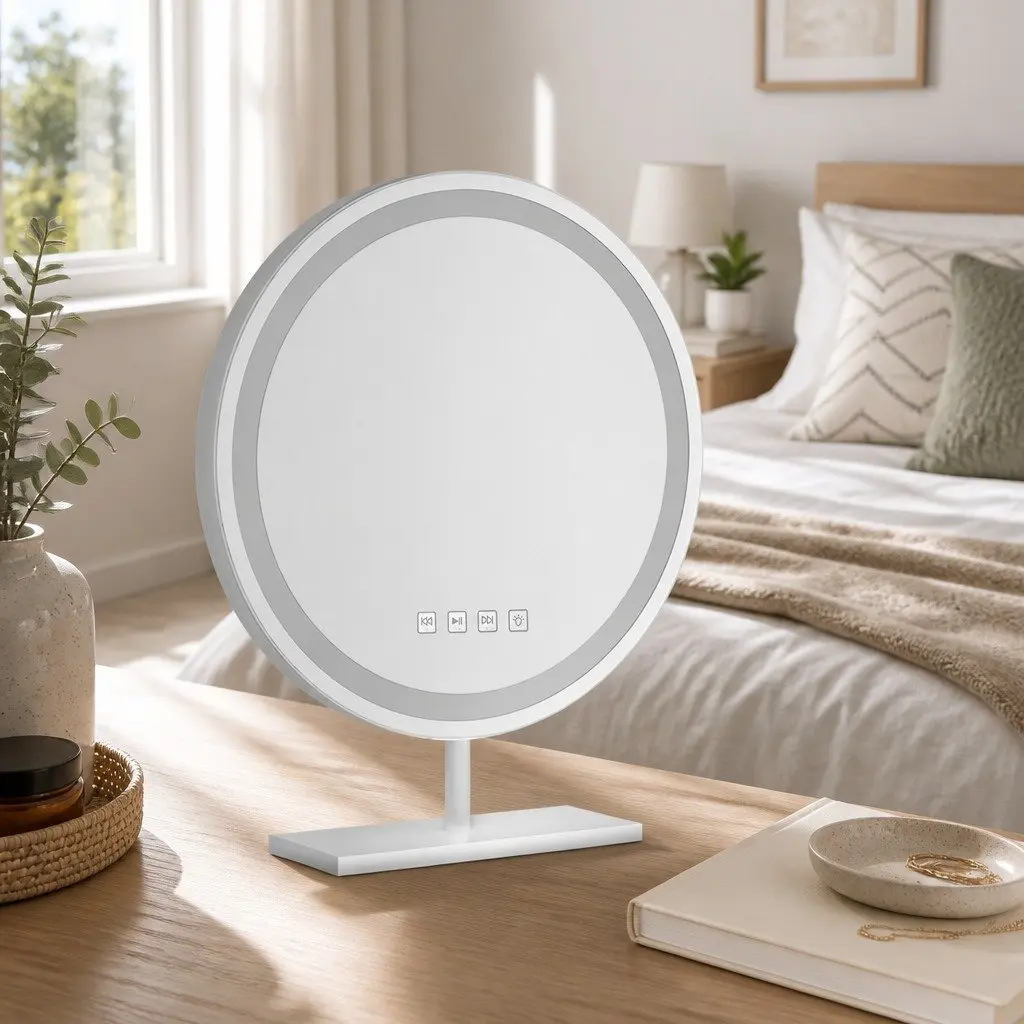 LED Touch Control Makeup Mirror 49x28cm with Bluetooth