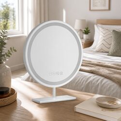 Makeup Mirror 49x28cm Tabletop Vanity with LED Light Touch Controls Bluetooth
