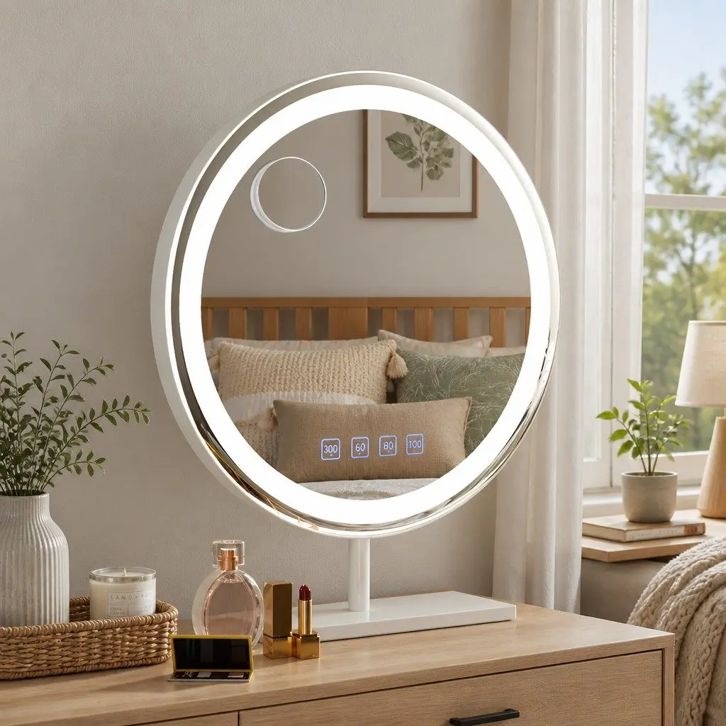 LED Touch Control Makeup Mirror 49x28cm with Bluetooth