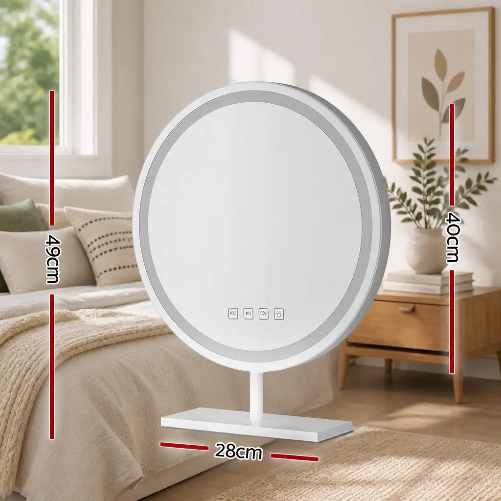 LED Touch Control Makeup Mirror 49x28cm with Bluetooth