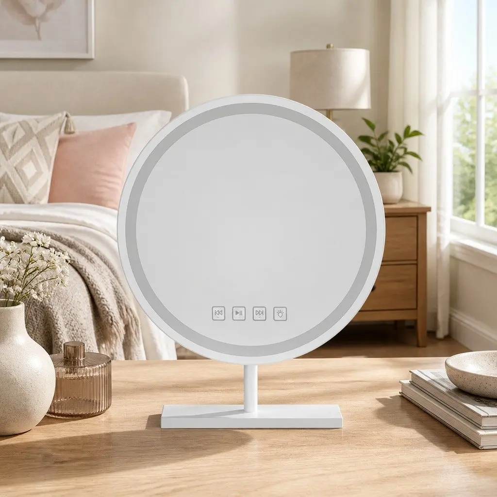 LED Touch Control Makeup Mirror 49x28cm with Bluetooth