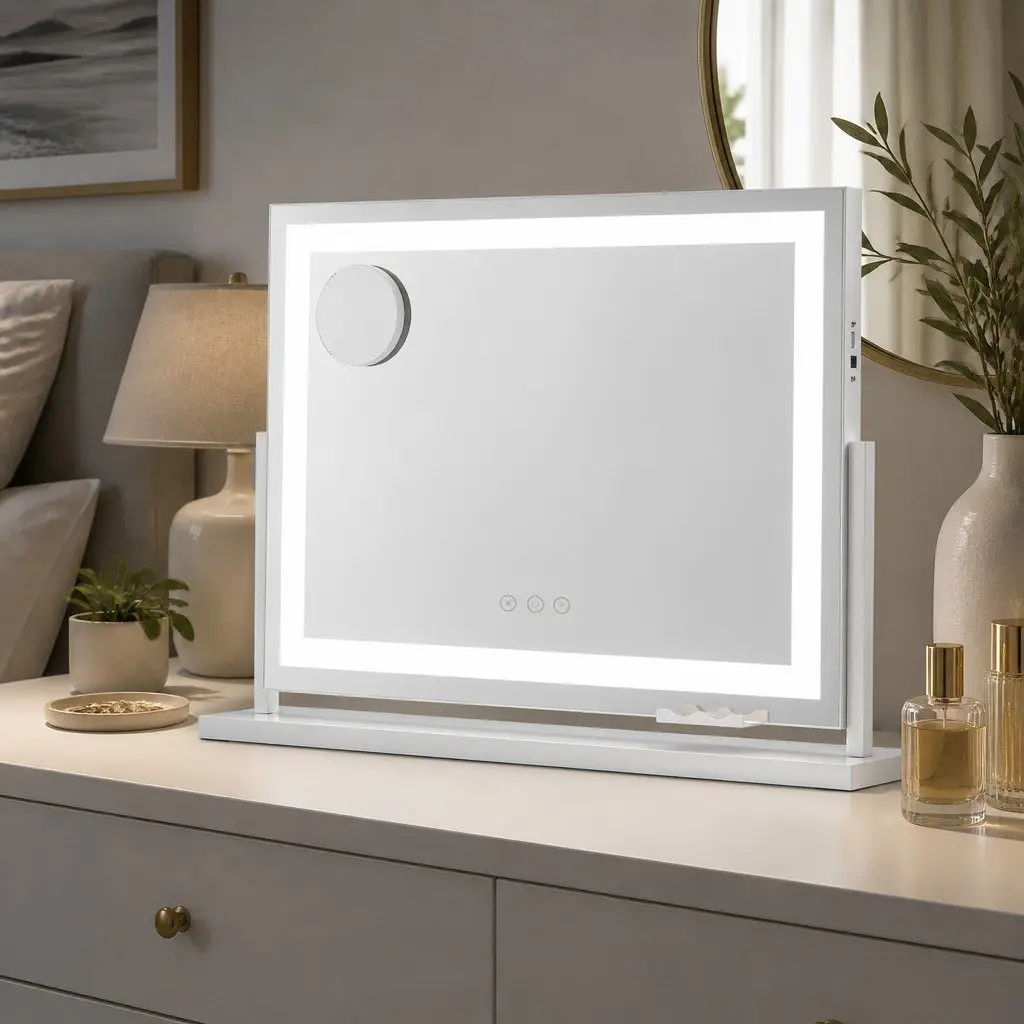 Makeup Mirror 58x46cm Extra-large LED Light Strip 360 Rotatable