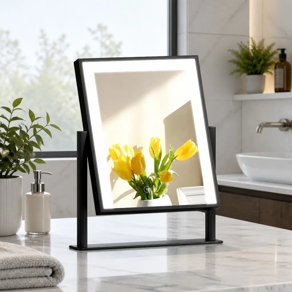 Makeup Mirror Hollywood Vanity LED Light Touch Control 25x30cm