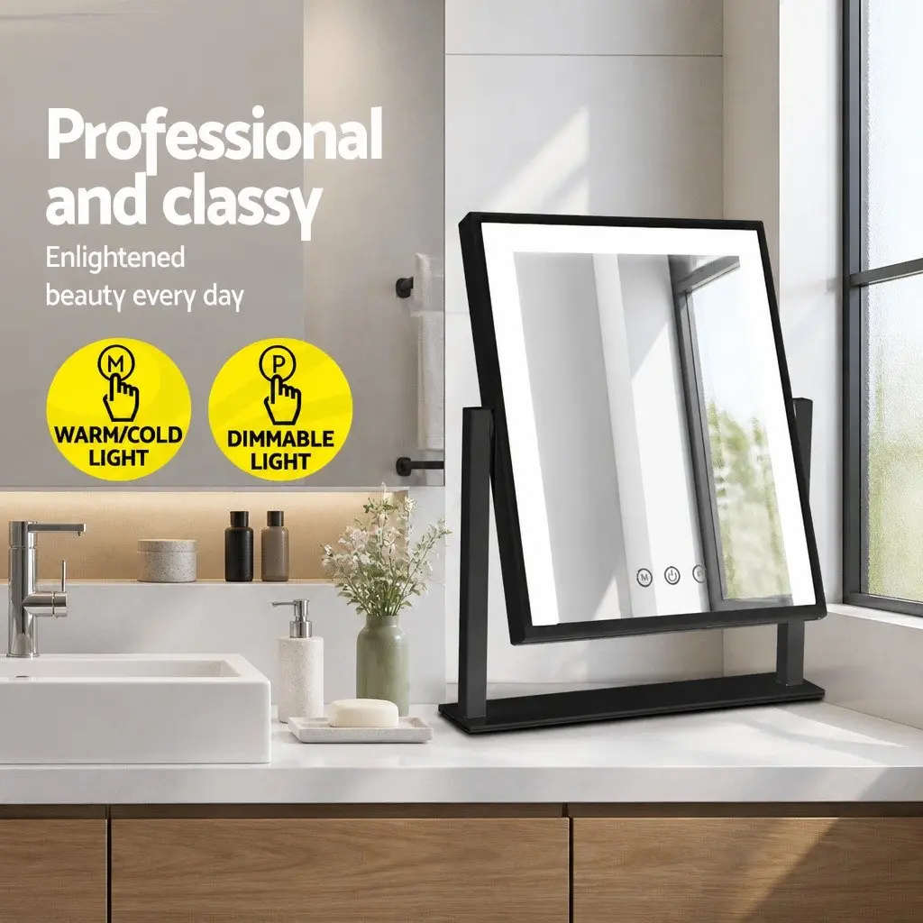 Makeup Mirror Hollywood Vanity LED Light Touch Control 25x30cm