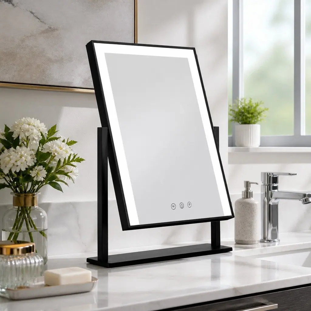 Makeup Mirror Hollywood Vanity LED Light Touch Control 25x30cm