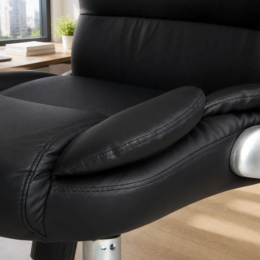 Massage Office Chair 8 Point Vibration High Back PU Leather Black