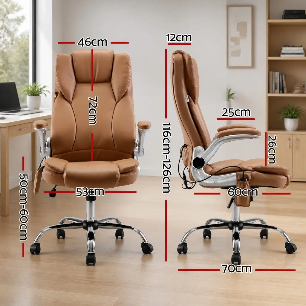 Massage Office Chair High Back 8 Point Vibration Recliner