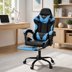 Cyan Blue Gaming Chair for Comfort and Relaxation